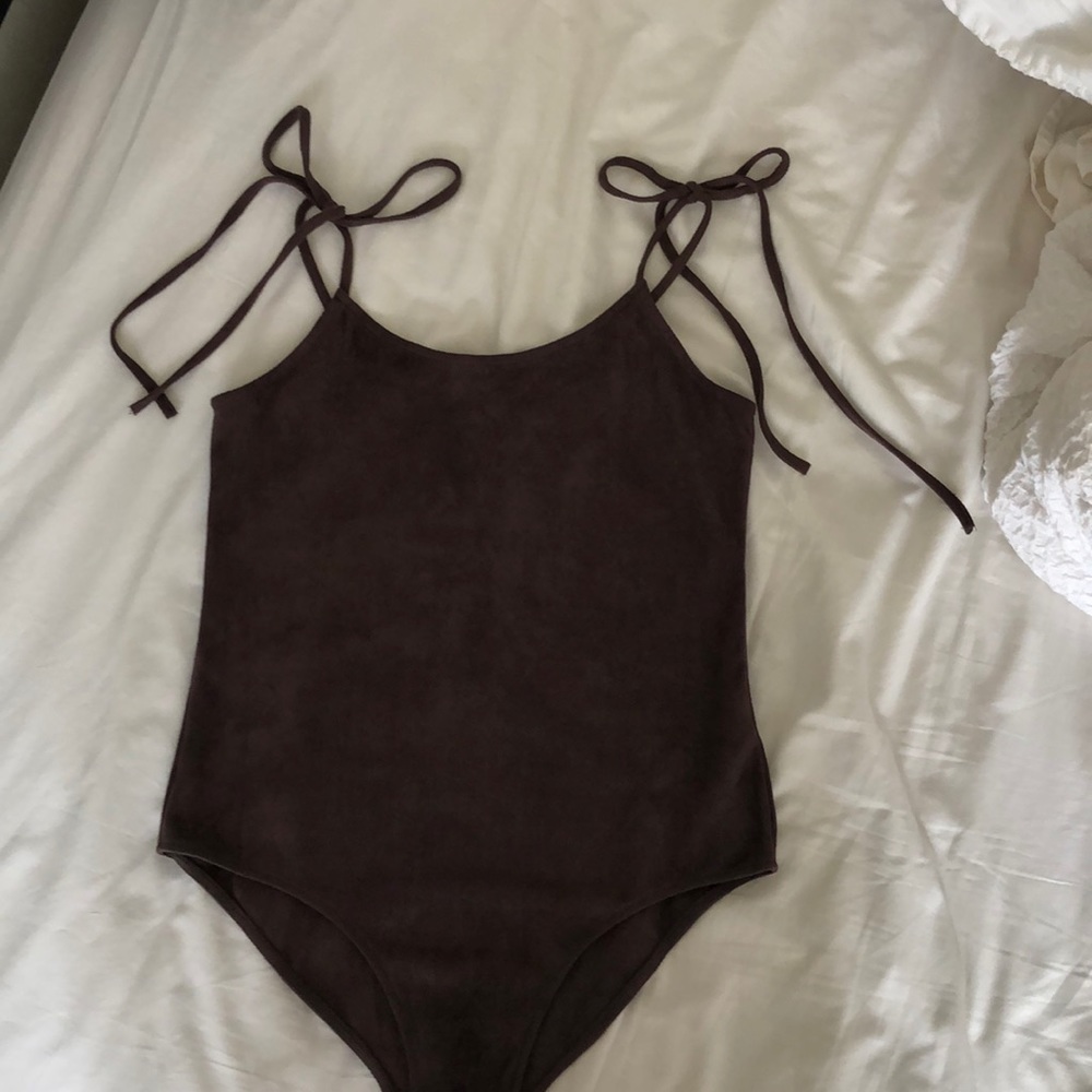 Purple suede bodysuit